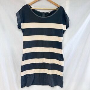J Crew Shift Dress Womens Size Large Striped Cotton Office Career Casual Buttons